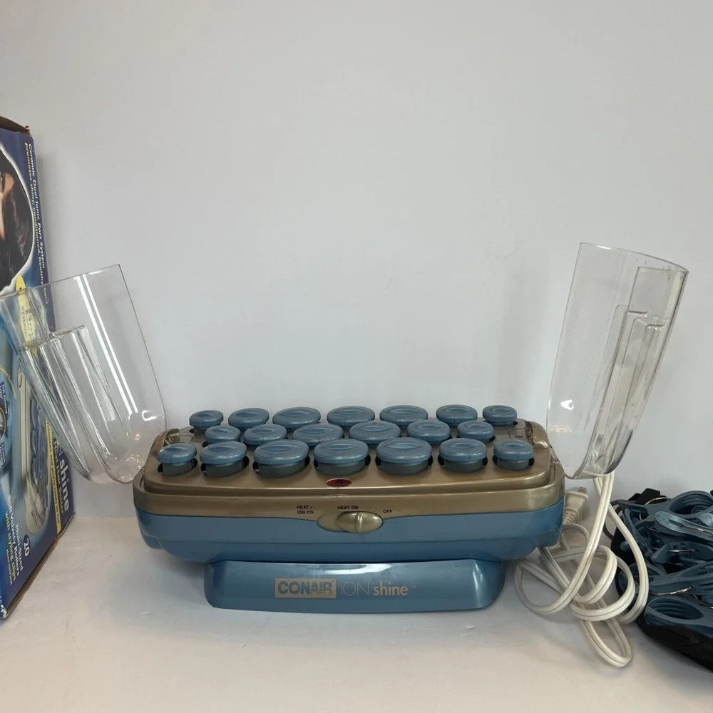Vintage 2003 Conair Ion Shine CHV26IR Hot Rollers Hair Setter 20 Rollers Clips
